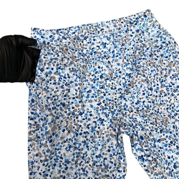 Susan Graver Weekend Womens S Capris 2 Pair White & Blue Speckled Pull On Spring - Picture 6 of 16
